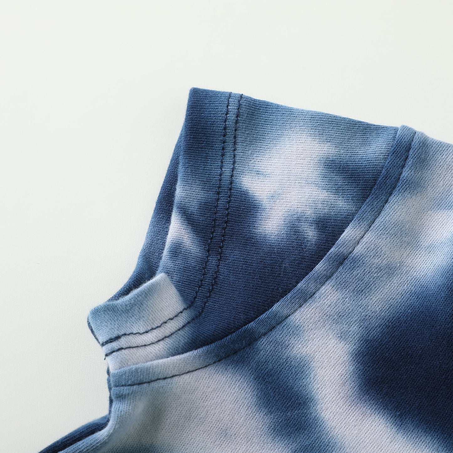 100% Organic Cotton Zip Footless Short Sleeve Pajamas - Blue Dinosaur & Tie Dye Dark Navy