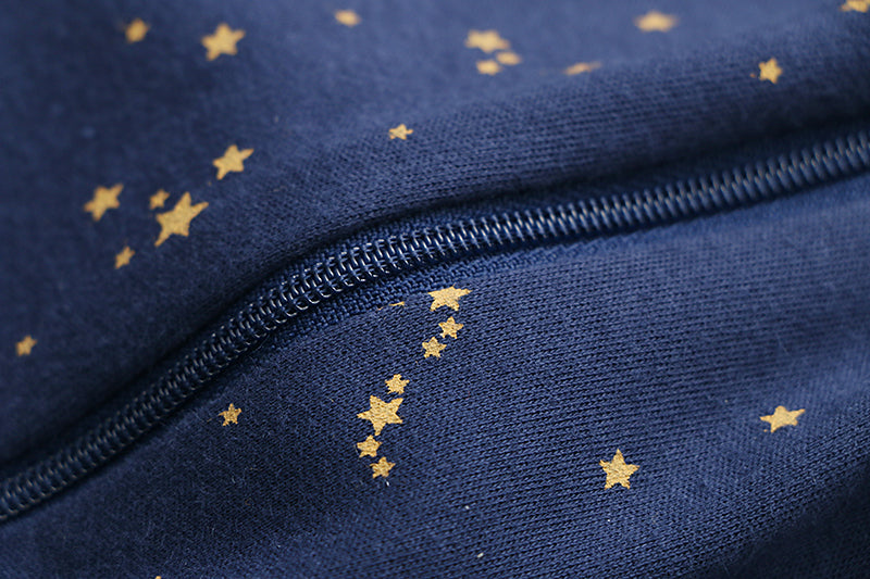 100% Organic Cotton Zip Footless Pajamas - Starry Sky