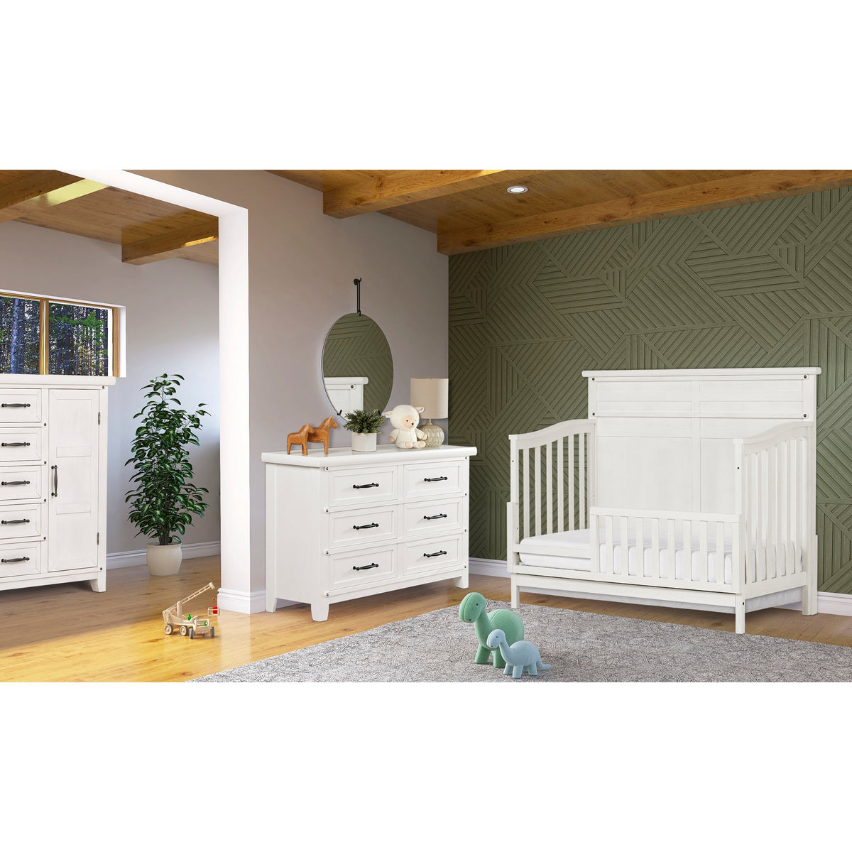 Evolur Andorra 5-in-1 Convertible Crib in Weathered White