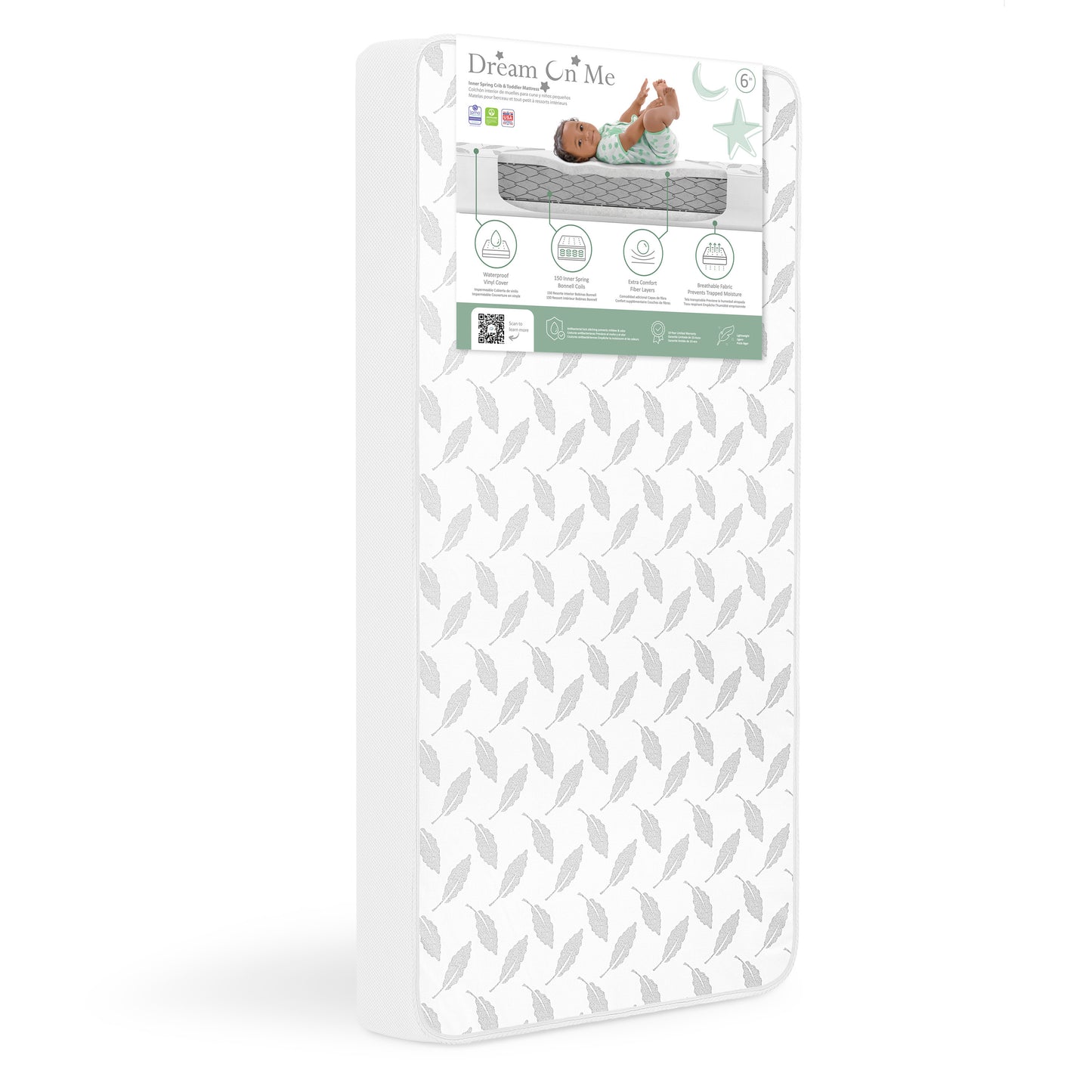 Dream On Me 2-In-1 Breathable 132 Premium Coil Inner Spring Crib & Toddler Mattress