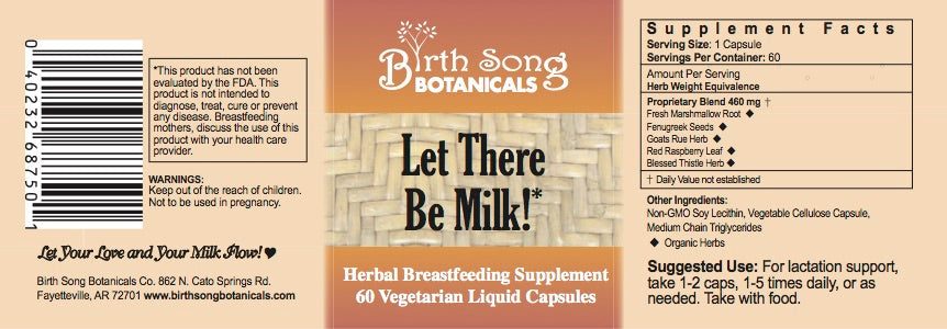 Let There Be Milk! Liquid Herbal Breastfeeding Capsules 60 Ct.