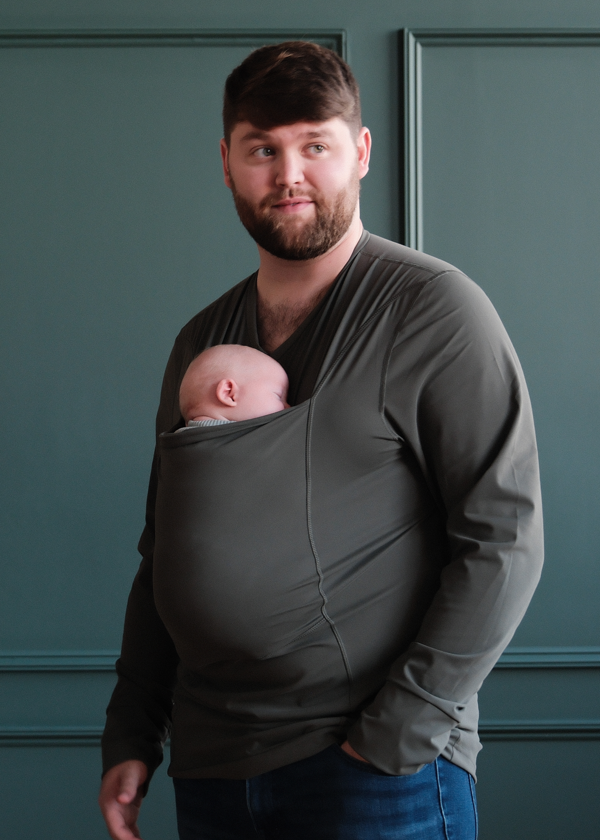 Lalabu Dad Shirt Baby Carrier Fern
