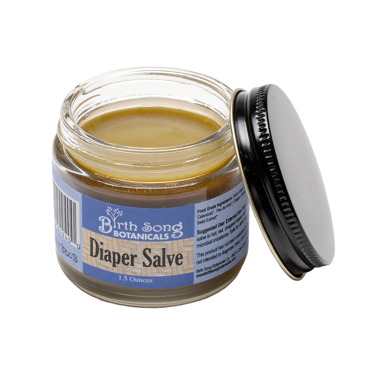 Birth Song Botanicals Co. Herbal Baby Diaper Cream With Calendula, Cloth Diaper Safe, Unscented