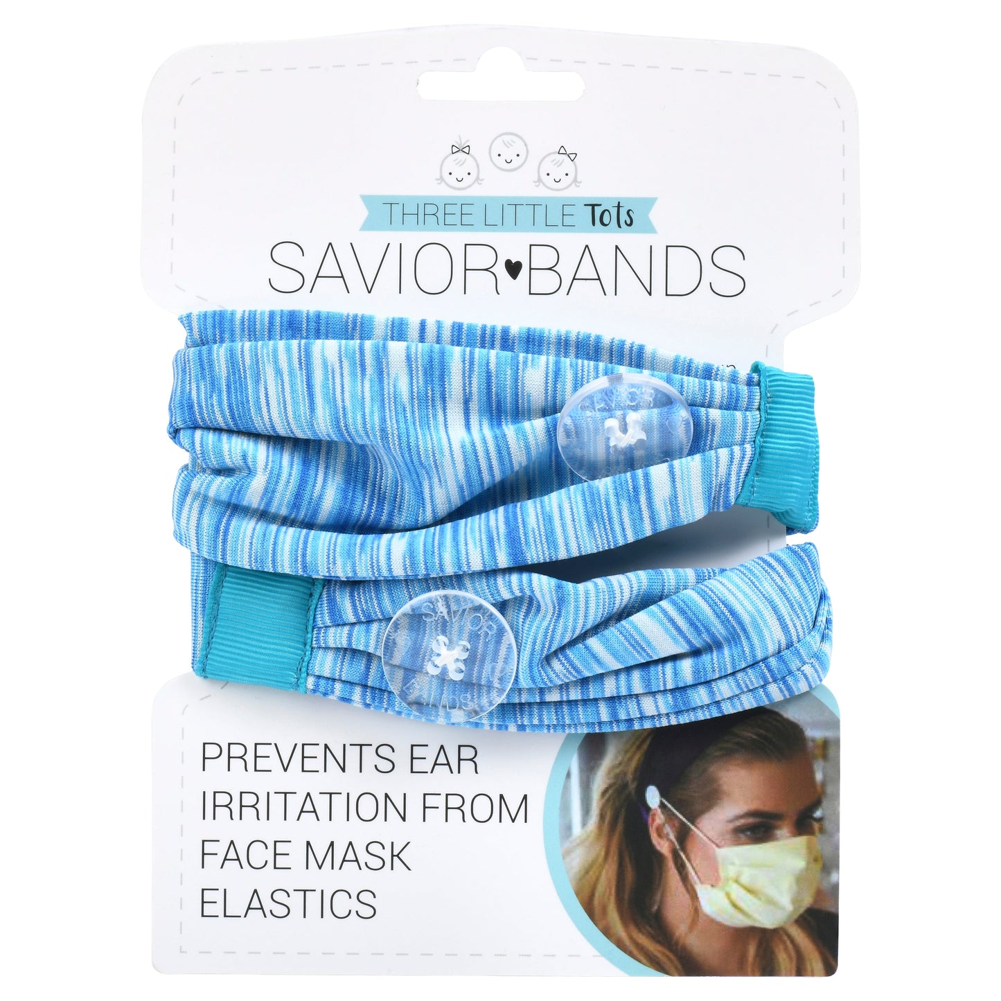 Cotton Candy Savior Headbands With Buttons for Masks