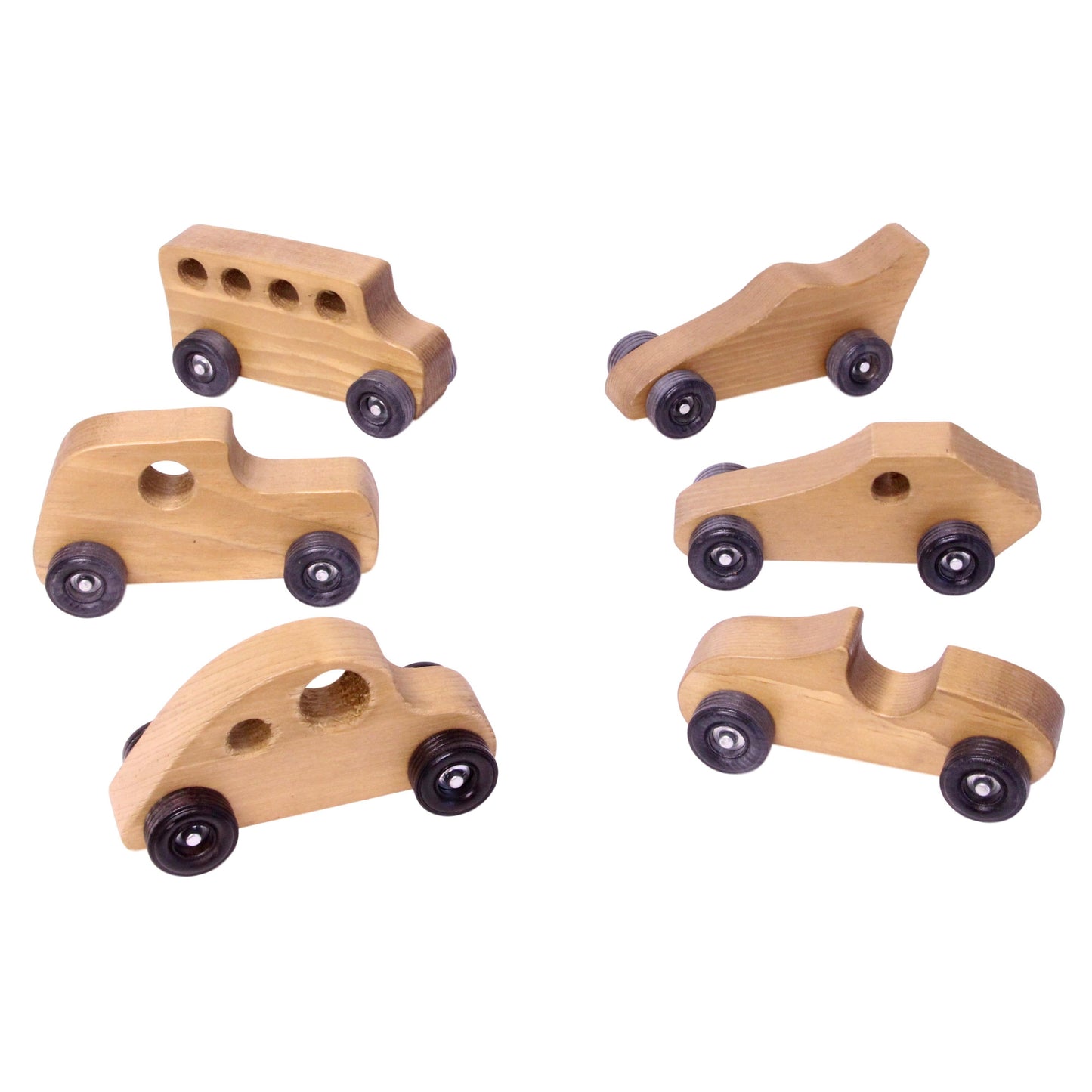Amish Wooden Toy Car Set to Fit Car Carrier Trailer