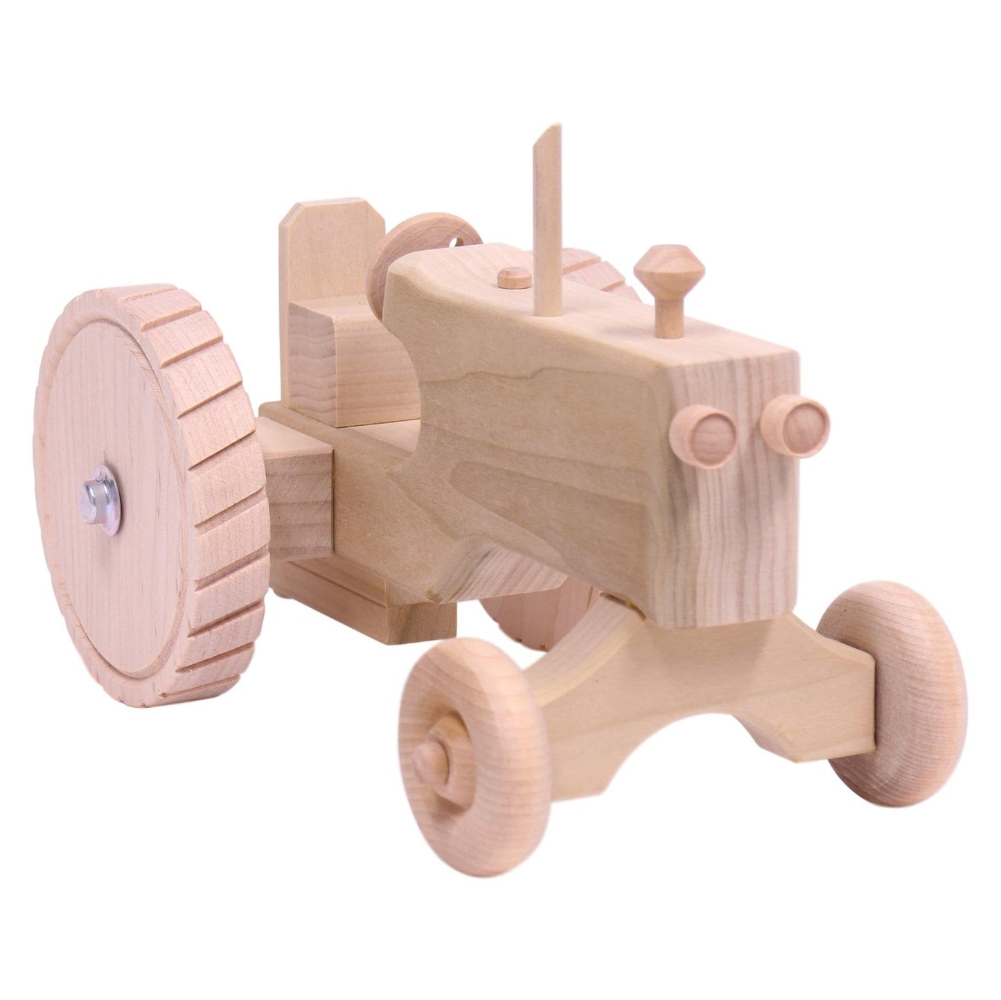 Amish Wooden Toy Tractor With Hitch Unfinished