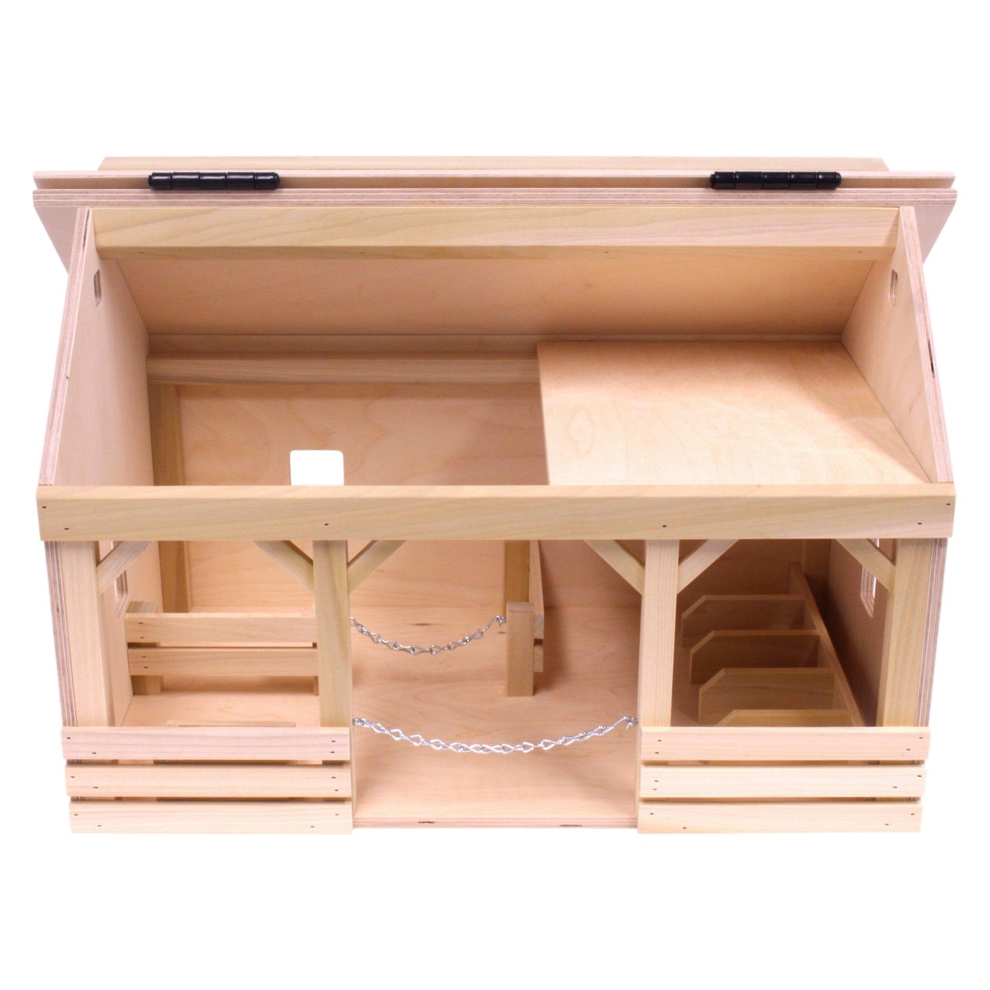 AmishLarge A-Frame Barn Toy with Hay Loft, Realistic Wooden Toy Barn