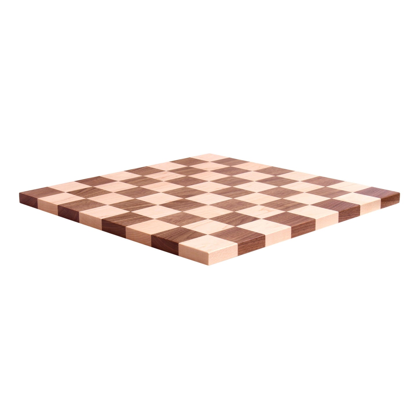 AmishMaple/Walnut Hardwood 18" Chess and Checkers Wooden Game Board