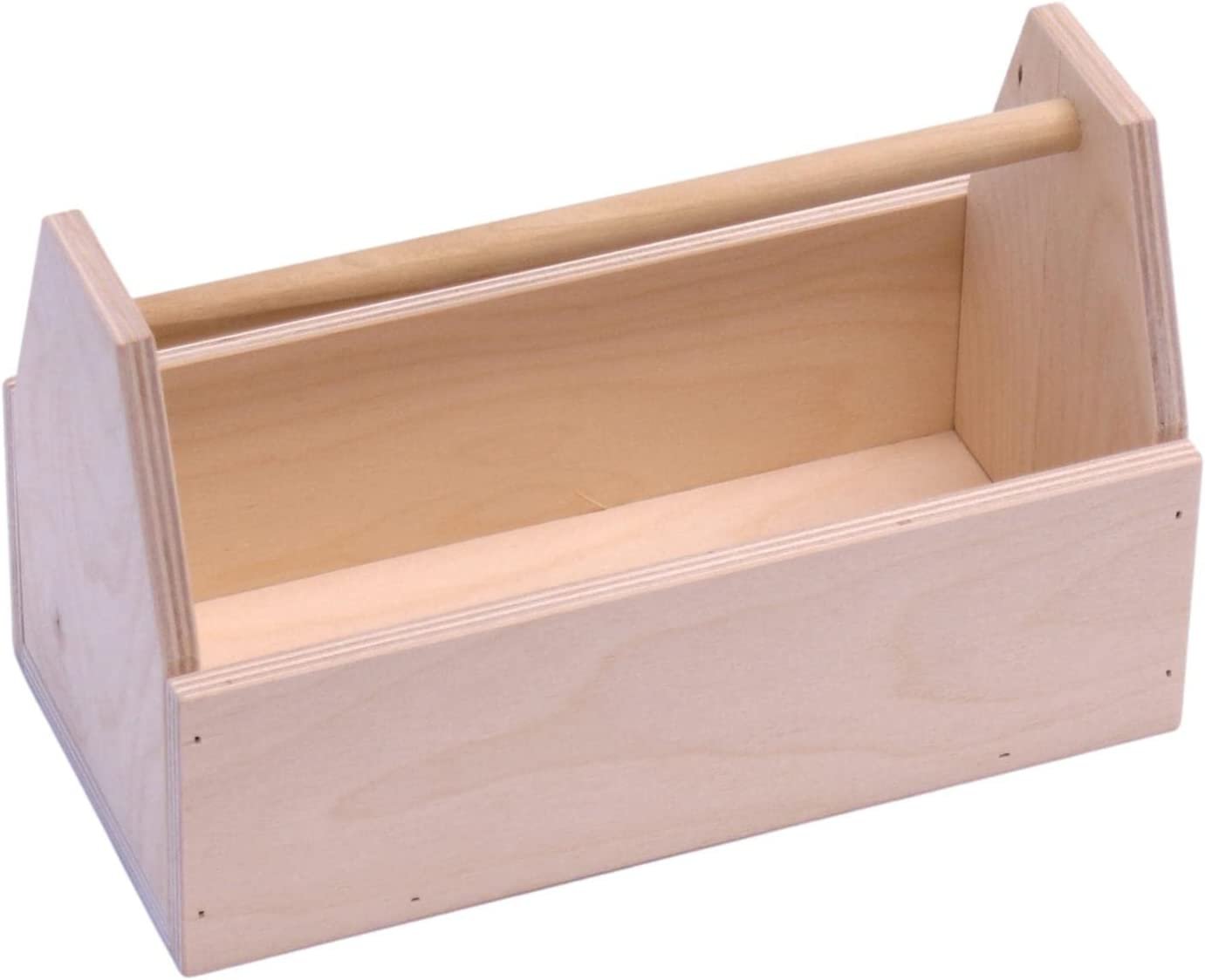 AmishKid's Play Tool Box Toy Set, 6 Piece Wooden Toy Tool Set, Unfinished