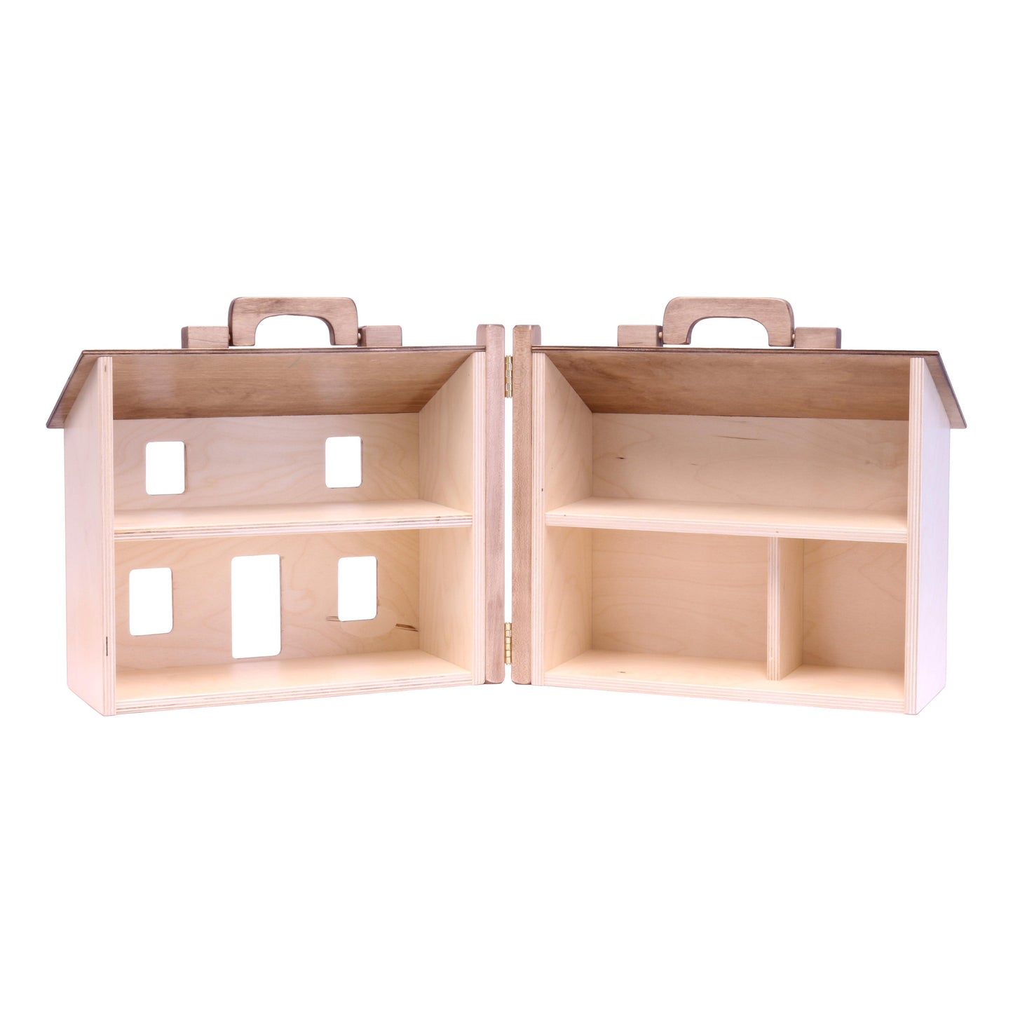 Amish Wooden Doll House Toy with 16 Piece Doll-House Furniture Set