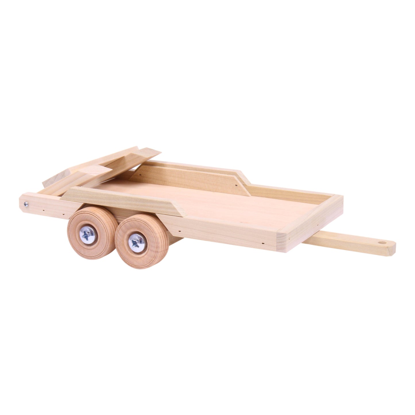 Amish Wooden Flatbed Equipment Trailer Toy