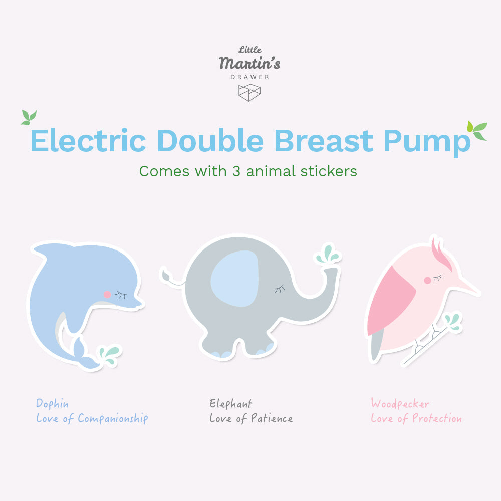 Little Martin’s Electric Double Breast Pump With Rechargeable Battery (Blue/Pink)