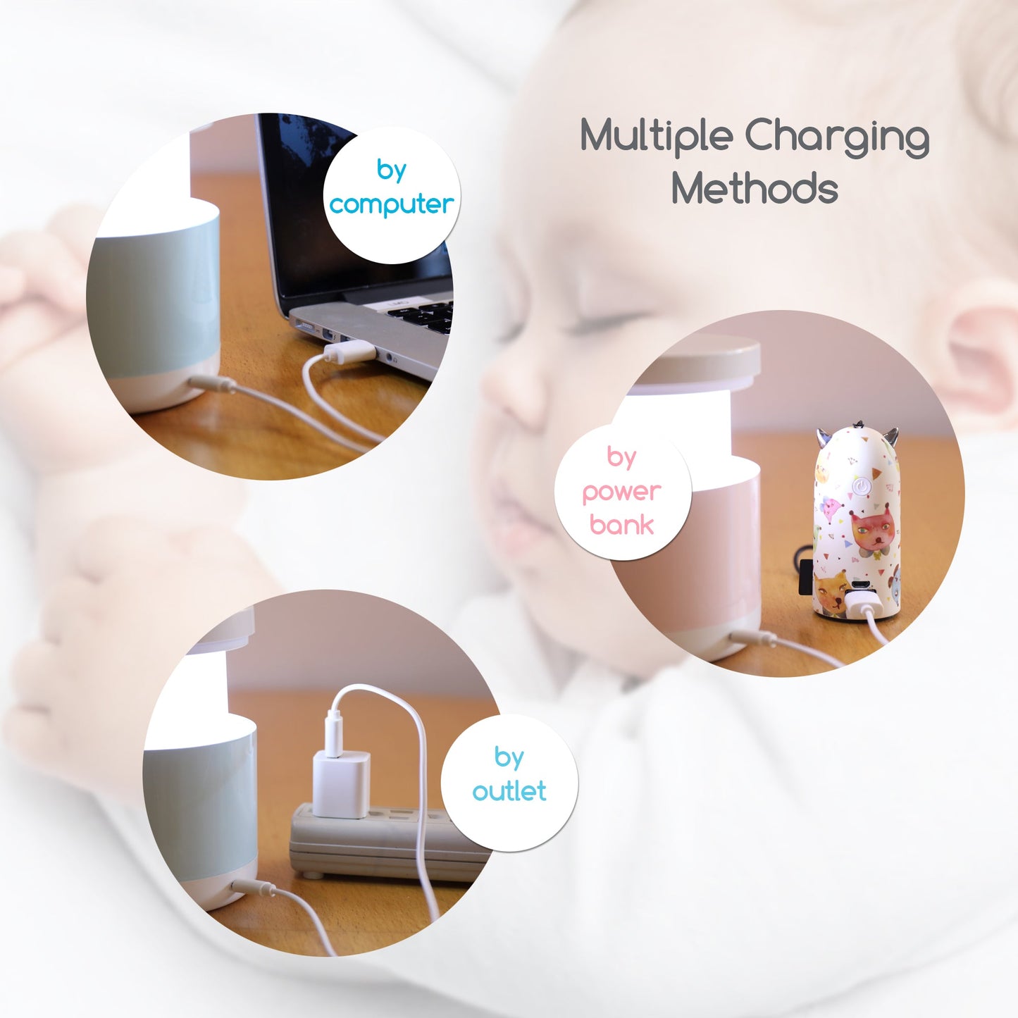 Little Martin’s Night Light for Baby Breastfeeding (Blue/Pink)