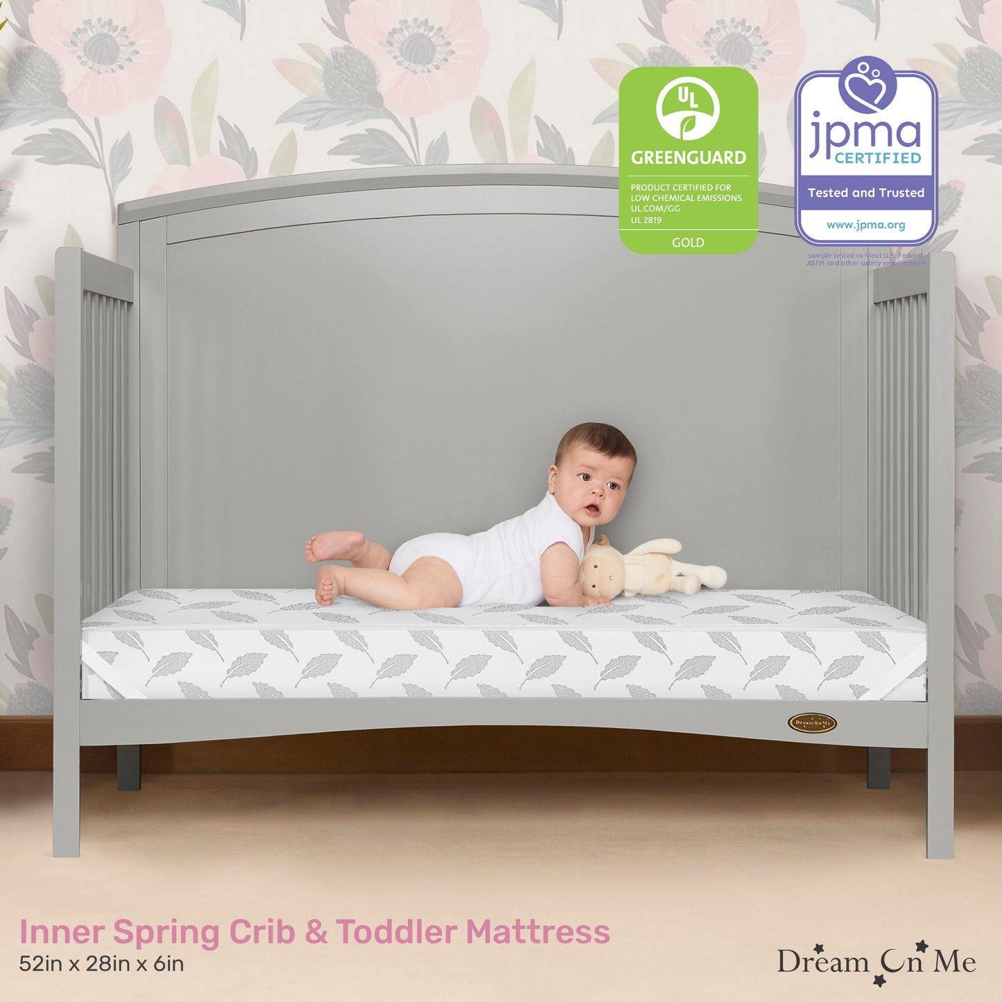 Dream On Me Flora Premium Coil Inner Spring Crib & Toddler Bed Mattress