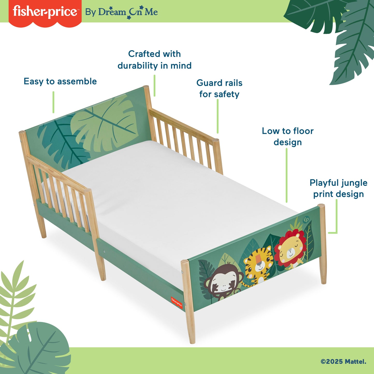 Fisher-Price By Dream On Me Fauna Collection Safari Dreams Toddler Bed