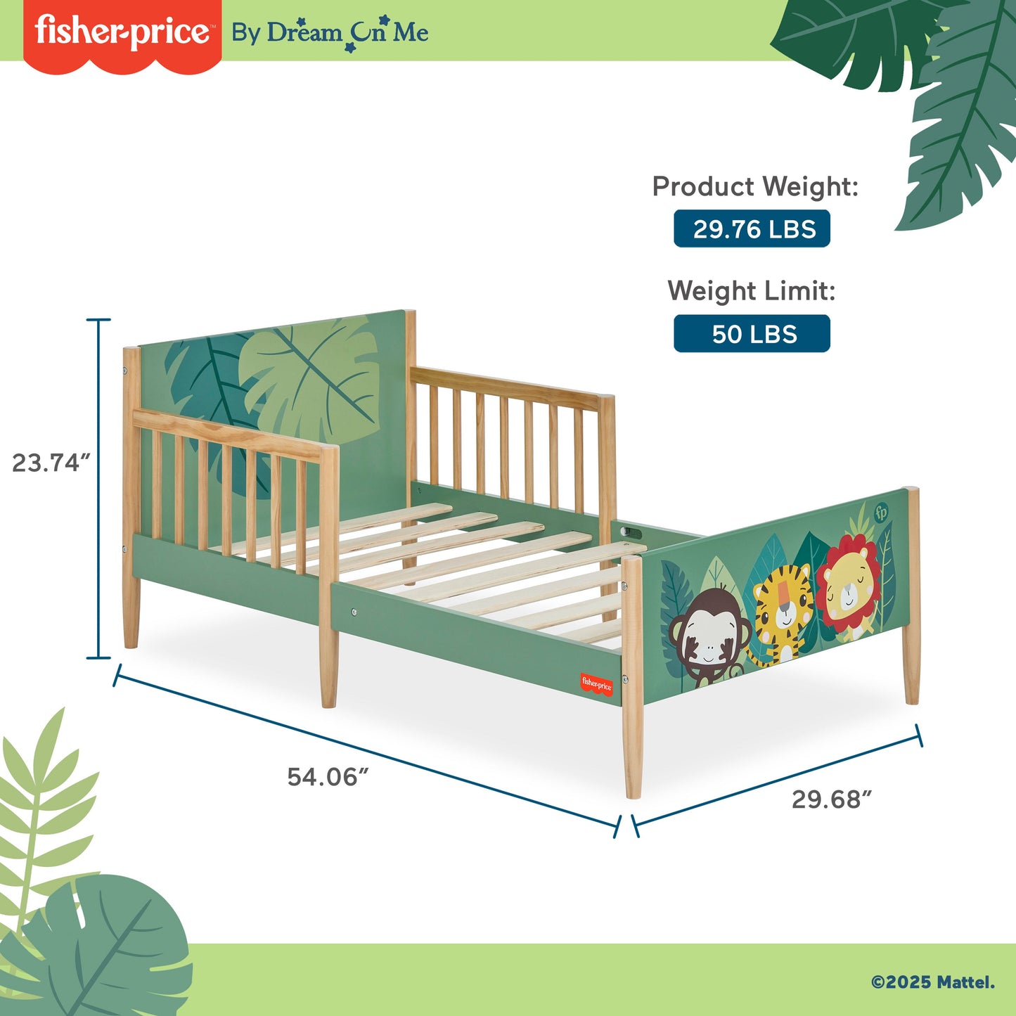 Fisher-Price By Dream On Me Fauna Collection Safari Dreams Toddler Bed