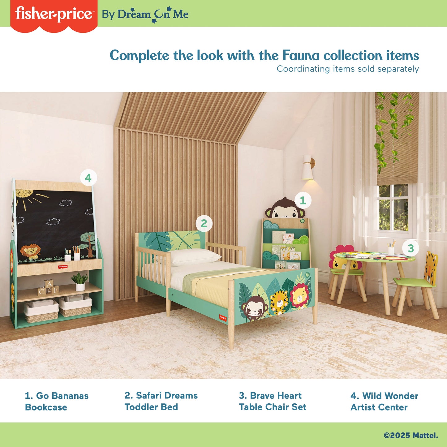 Fisher-Price By Dream On Me Fauna Collection Safari Dreams Toddler Bed