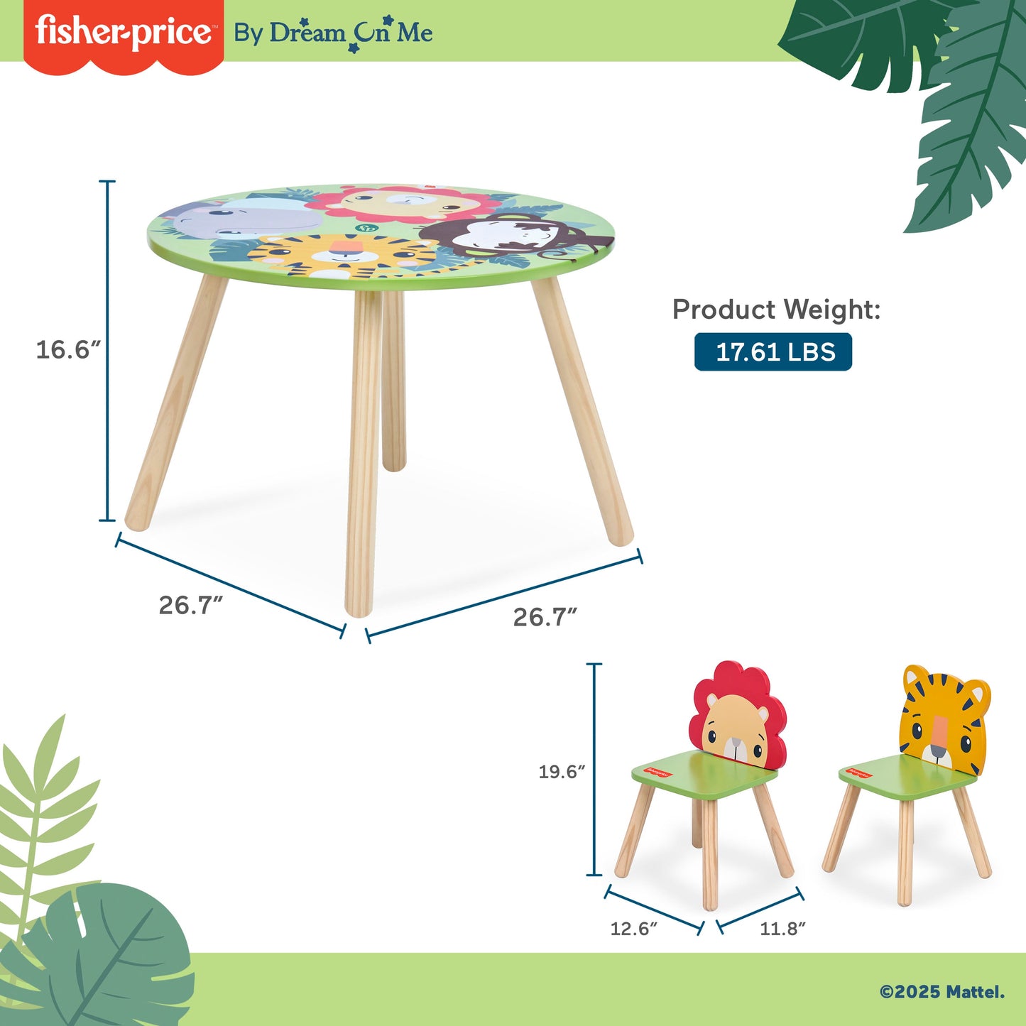 Fisher-Price Fauna Collection Pride Rock Table Chair Set by Dream On Me