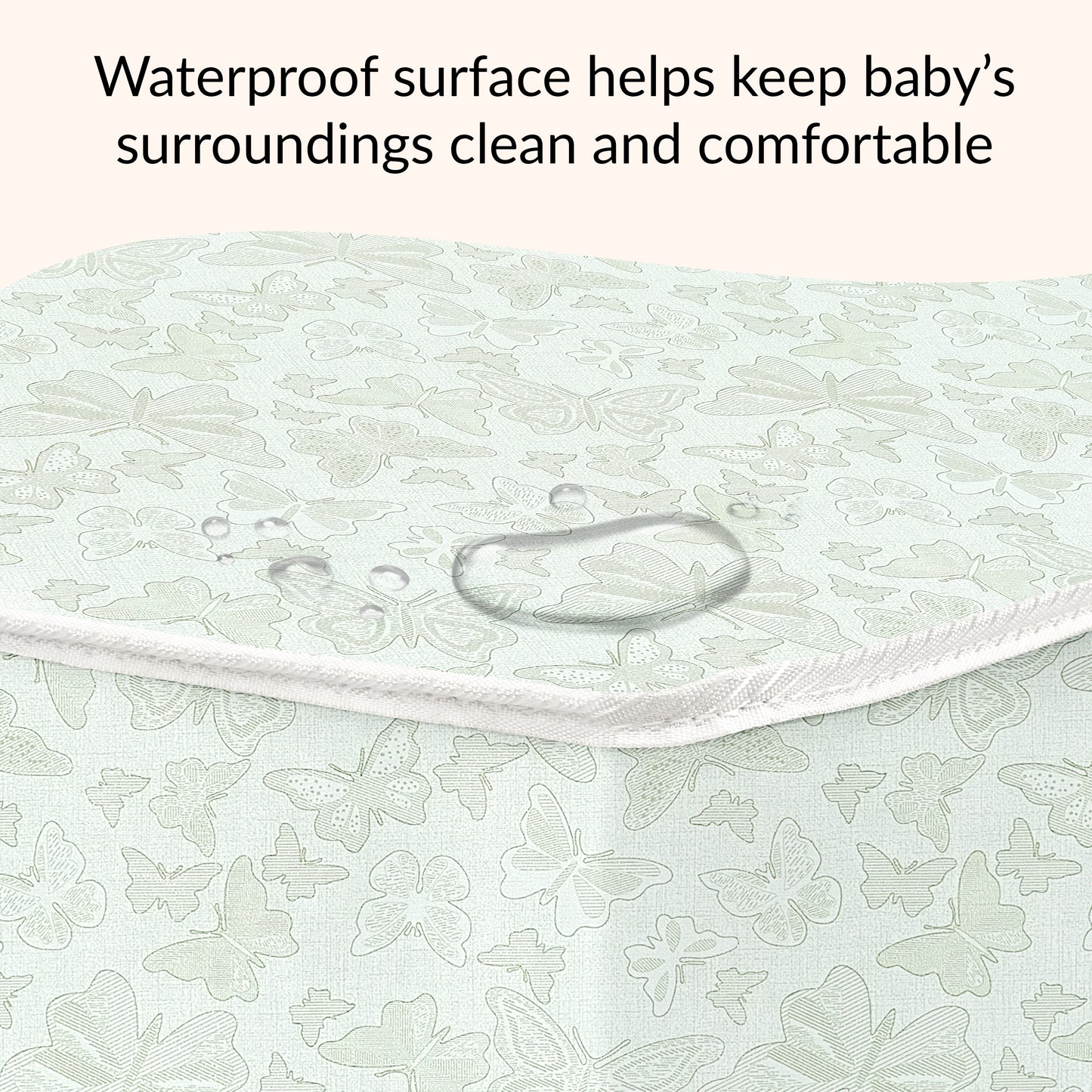 Dream On Me Butterfly 3 Inch Two-Sided Fiber Portable Mini Crib Mattress