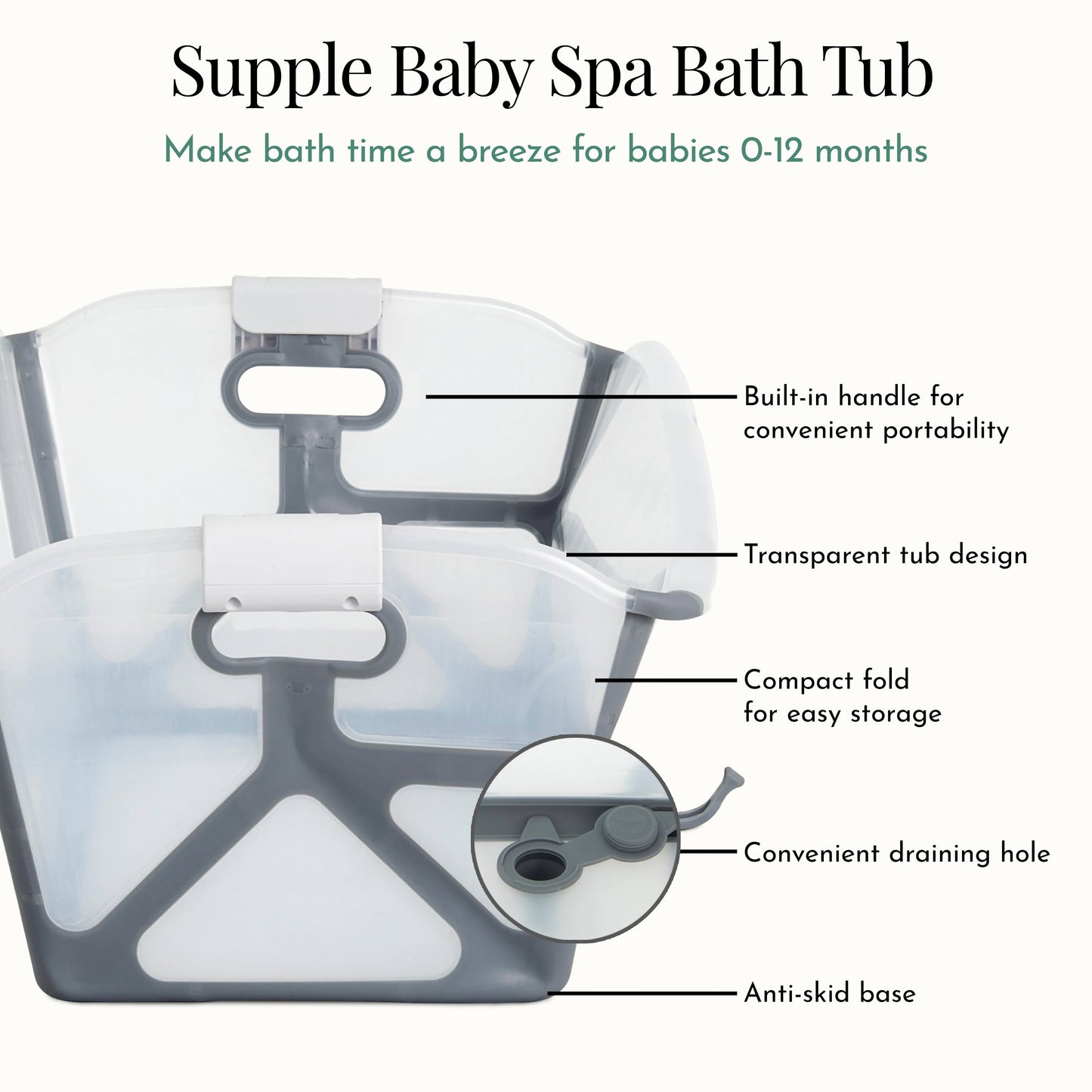 Evolur Supple Baby Spa Bath Tub
