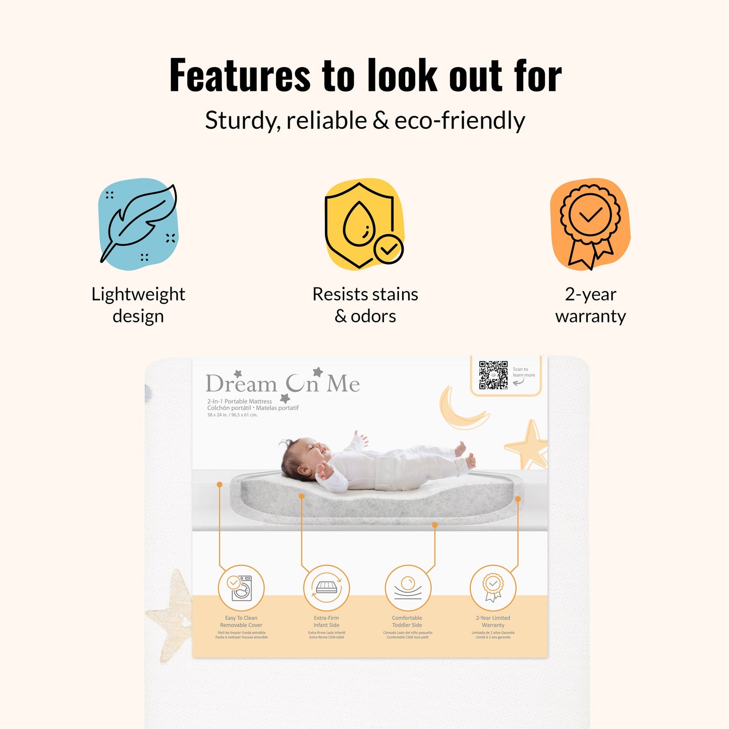 Dream On Me Moonlight Bright Mattress