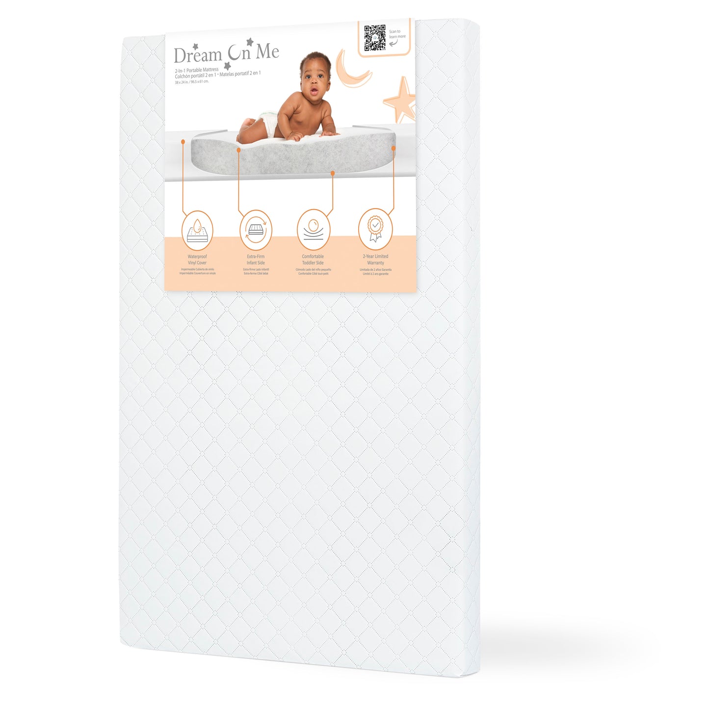 Dream On Me Holly 3 Inch Fiber Portable Mini Crib Mattress