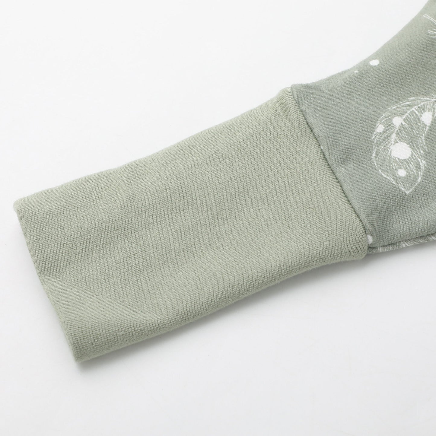 100% Organic Cotton 1.0 Tog Sleeping Bag with Legs Sleeveless Wearable Blanket- Green Feather