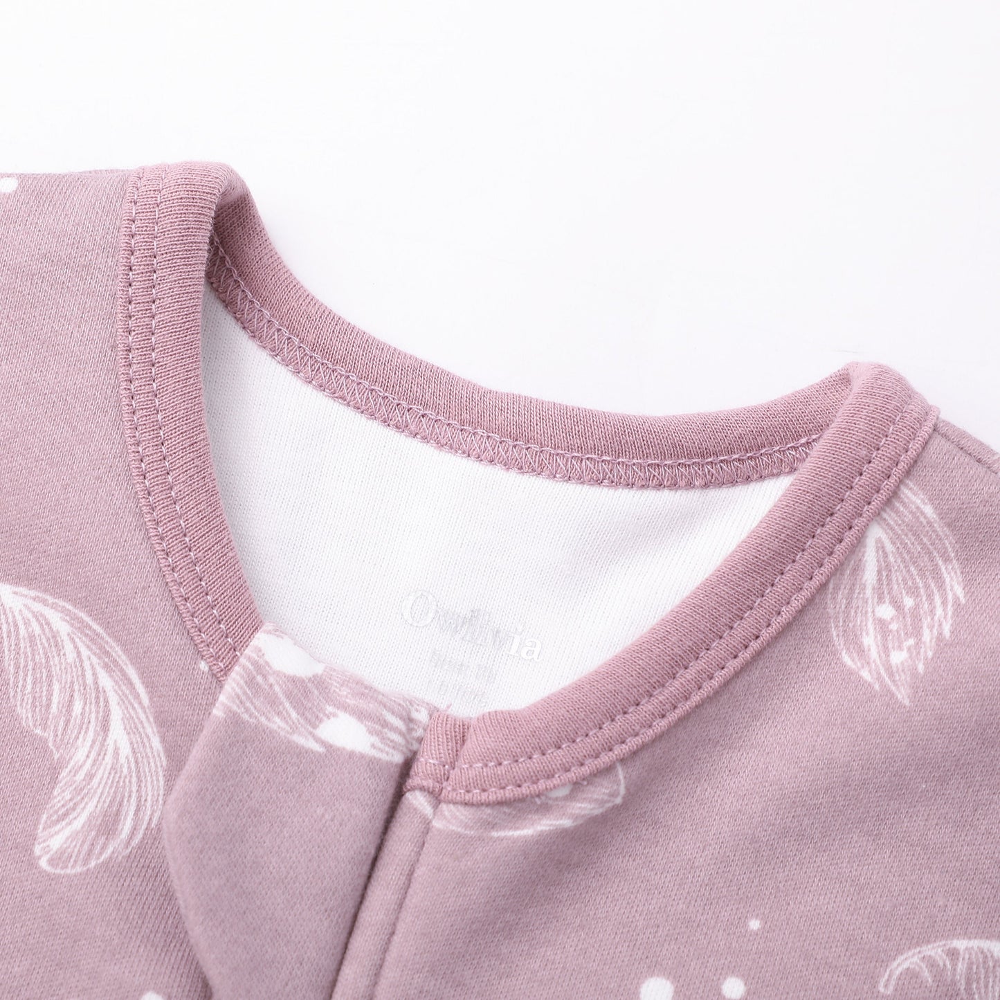 100% Organic Cotton 1.0 Tog Sleeping Bag with Legs Sleeveless Wearable Blanket- Feather Mauve