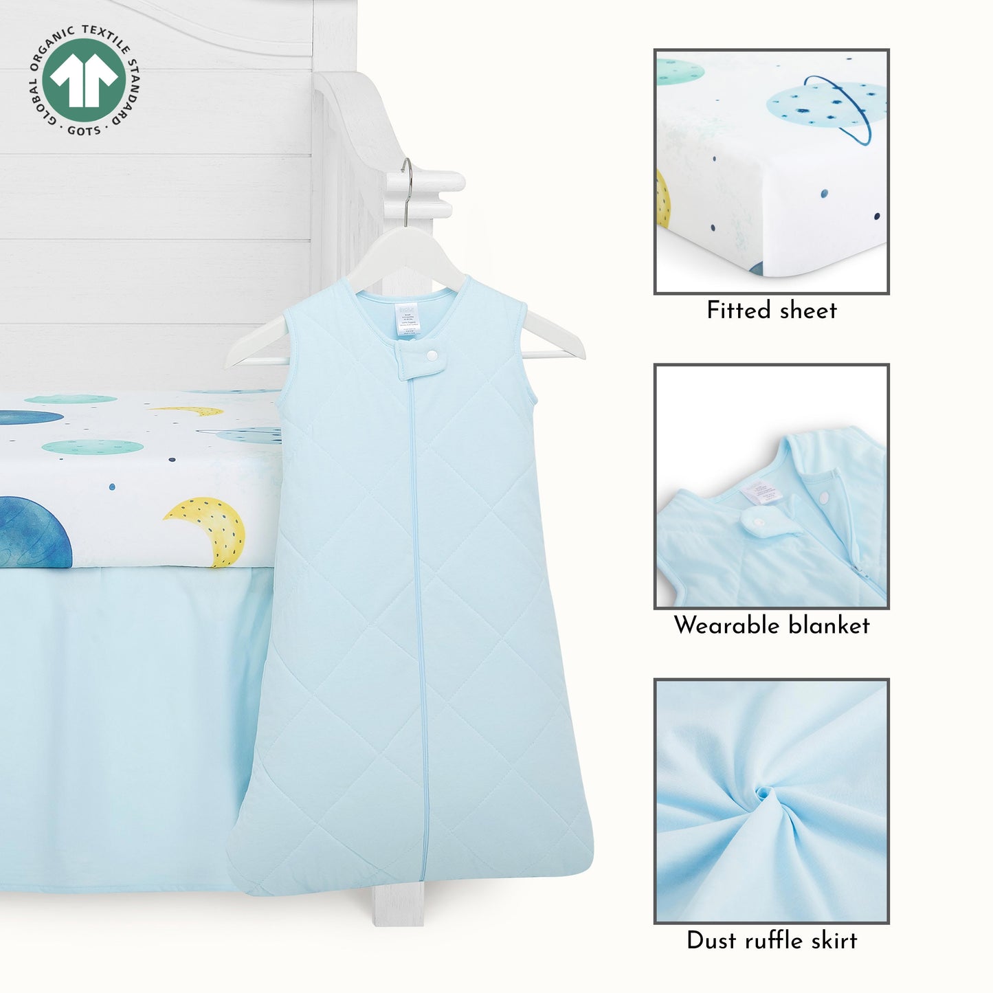 Evolur Space Adventure 3 pc Crib Set