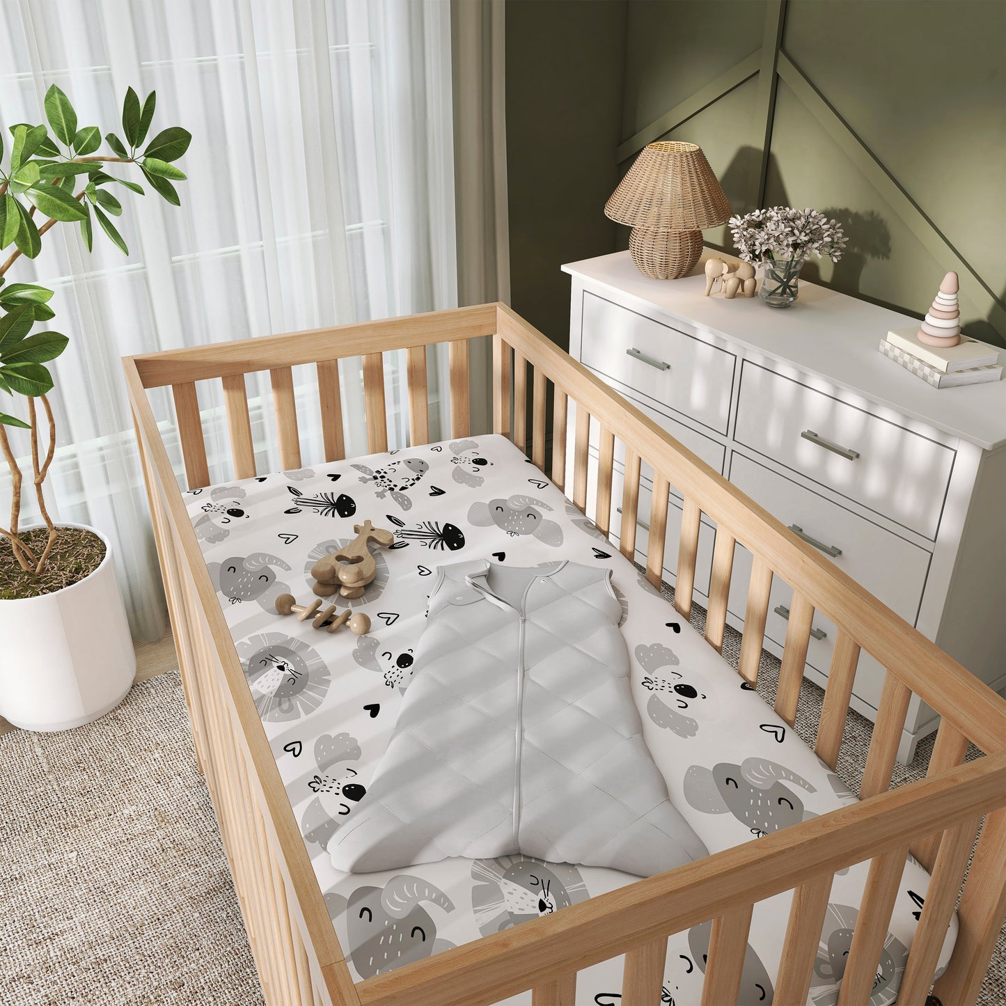 Evolur Zoo Love 3 pc Crib Set