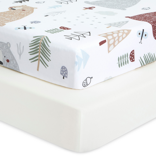 Evolur Grizzly Bear 2 pc Sheet Set (Light)