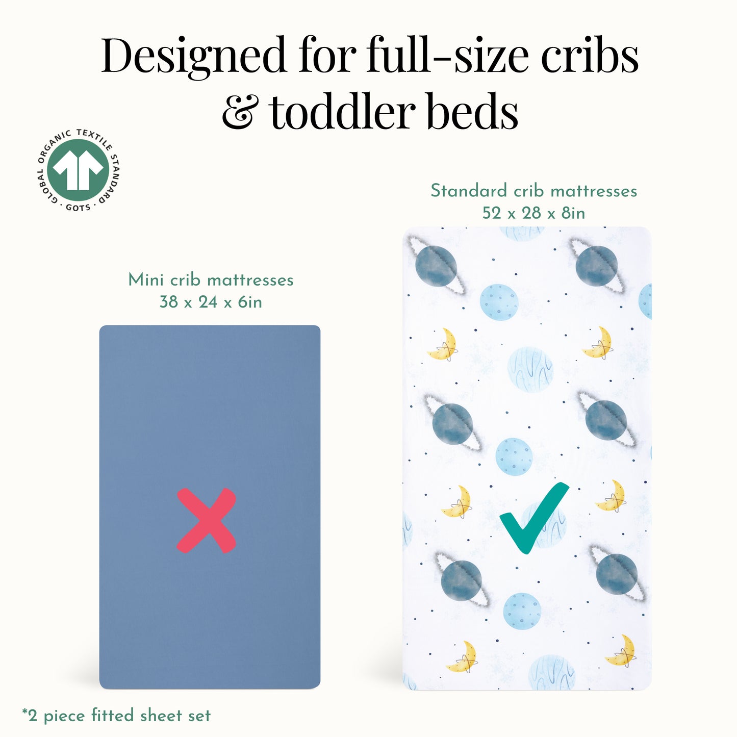 Evolur Space Adventure 2-Piece Sheet Set (Dark)