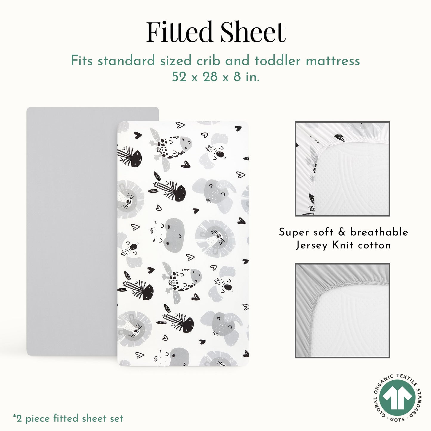 Evolur Zoo Love 2 pc Sheet Set