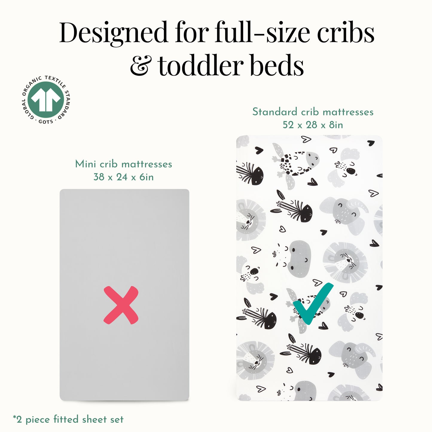 Evolur Zoo Love 2 pc Sheet Set