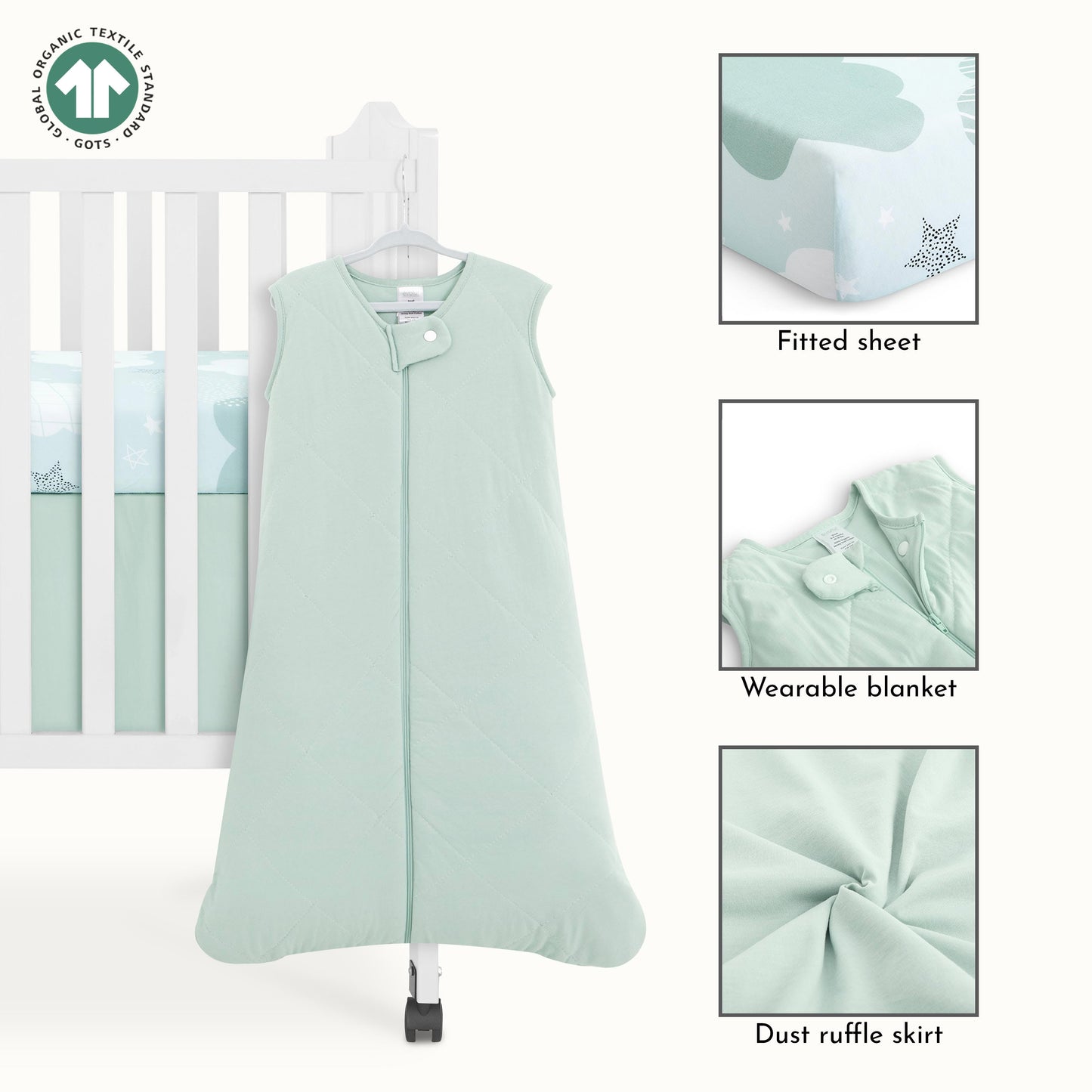 Evolur Dreamer 3 Piece Mini Crib Bedding Set