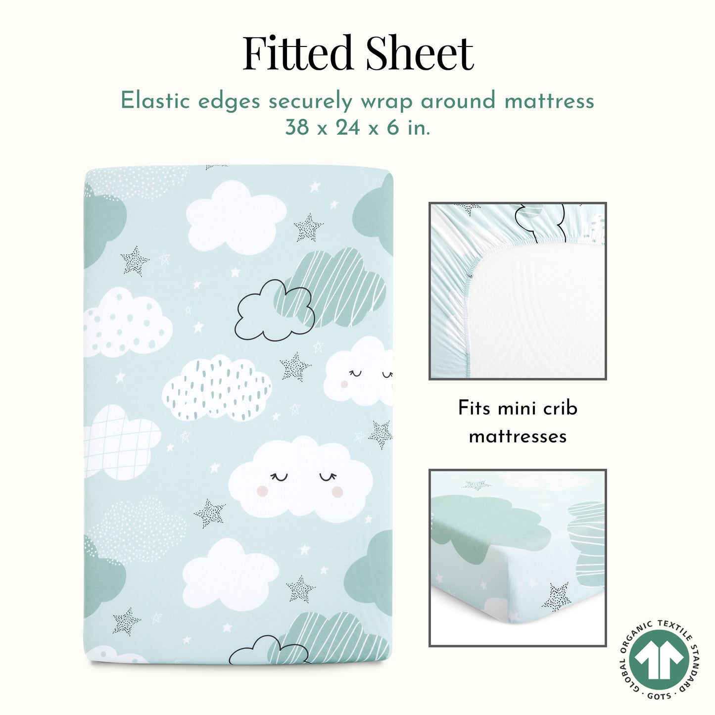 Evolur Dreamer 3 Piece Mini Crib Bedding Set