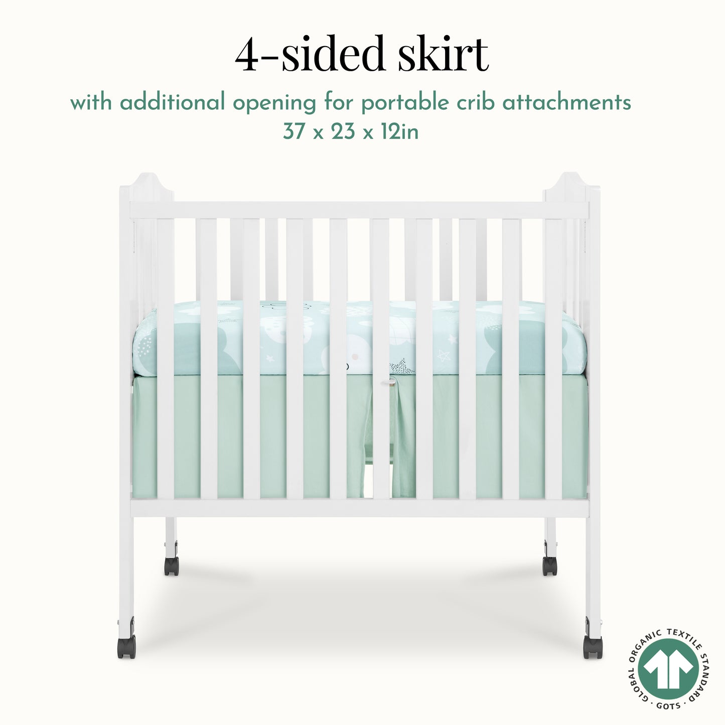 Evolur Dreamer 3 Piece Mini Crib Bedding Set