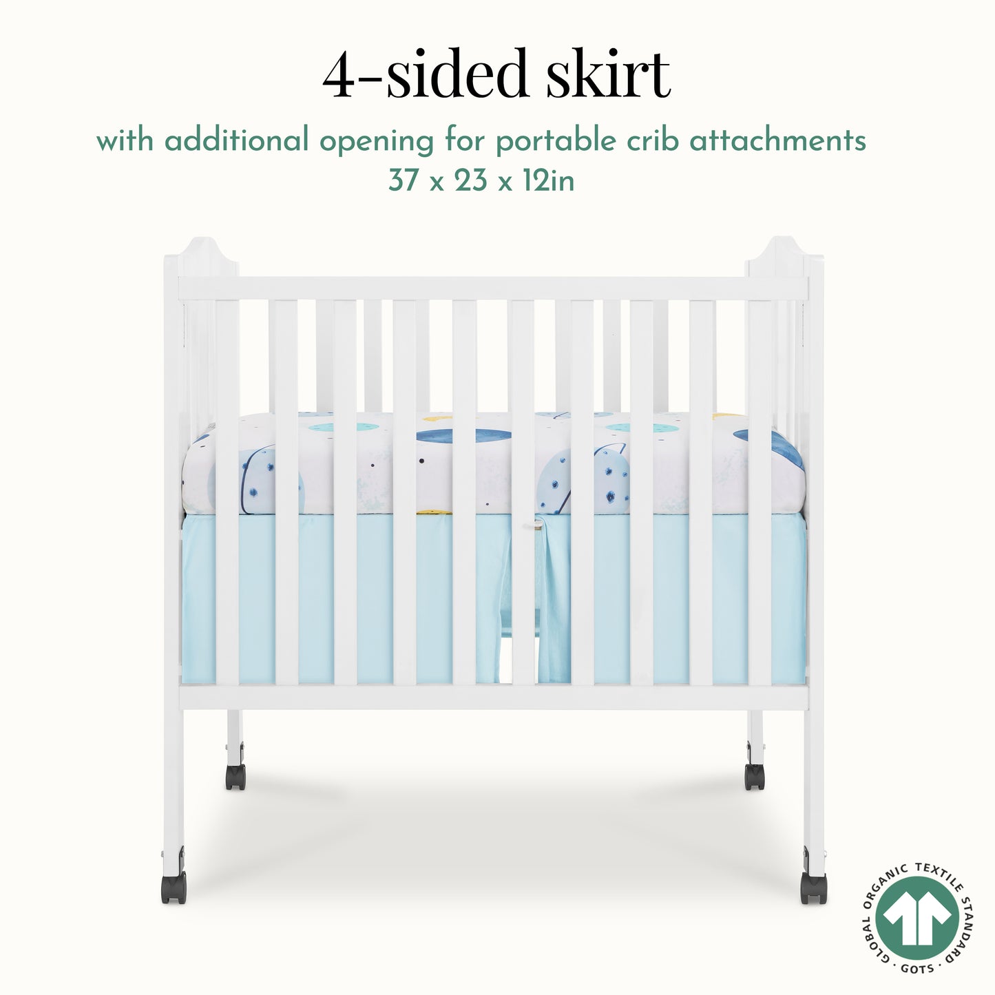 Evolur Space Adventure 3 Piece Mini Crib Bedding Set