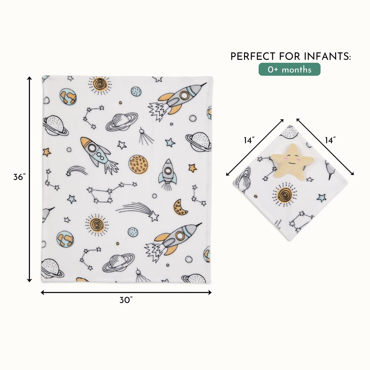 Evolur AstroNap Blanket 2 pc Gift Set - Blanket with Lovey