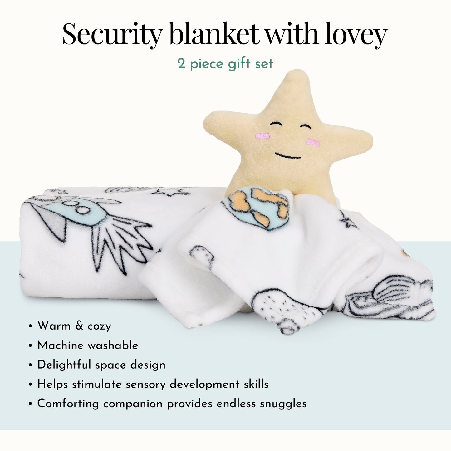 Evolur AstroNap Blanket 2 pc Gift Set - Blanket with Lovey