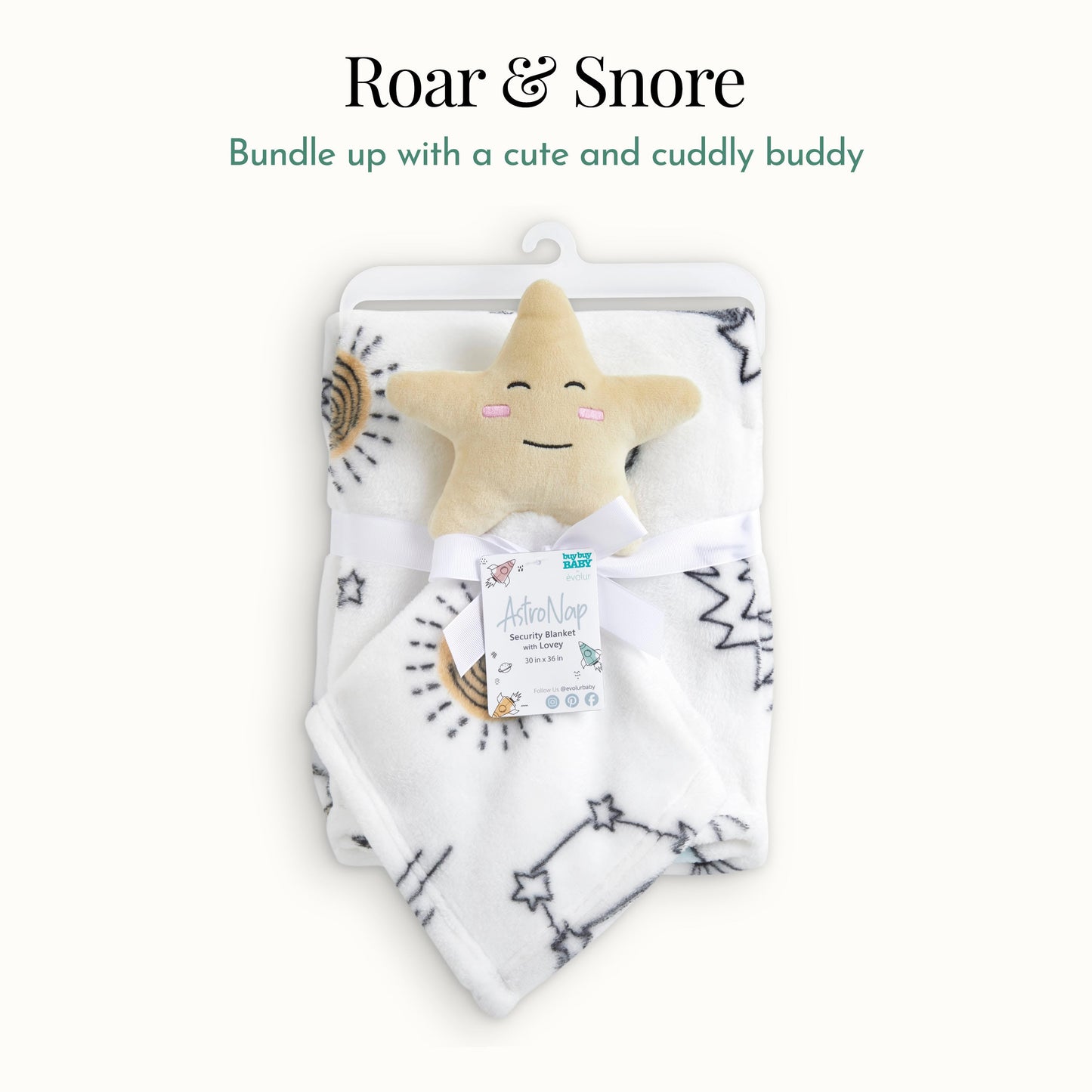 Evolur AstroNap Blanket 2 pc Gift Set - Blanket with Lovey