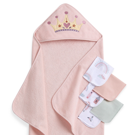 Evolur Enchanted Dreams 6 pc Gift Set - Hooded Towel & 5pc Wash Cloths
