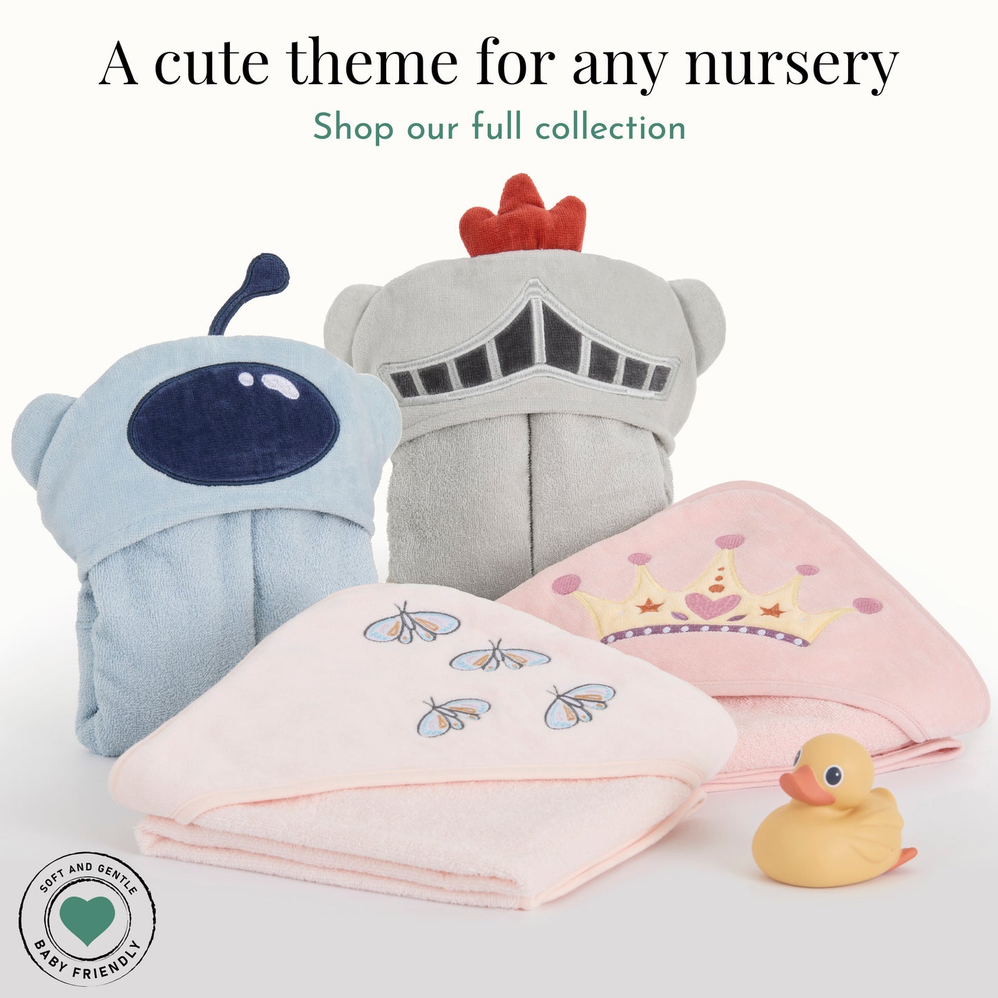Evolur Secret Garden 6 pc Gift Set - Hooded Towel & 5pc Wash Cloths