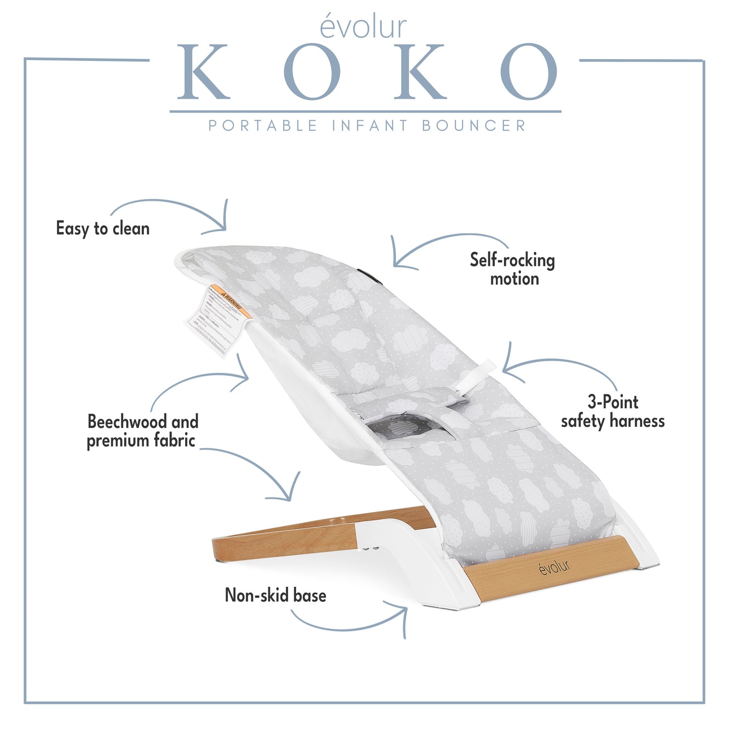 Evolur Koko Portable Infant Bouncer
