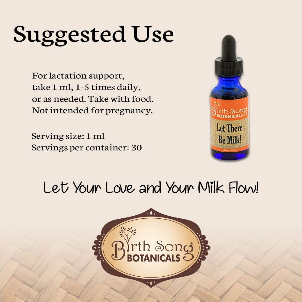 Birth Song Botanicals Co. Let There Be Milk! Breastfeeding Herbal Supplement For Lactation 1 oz.