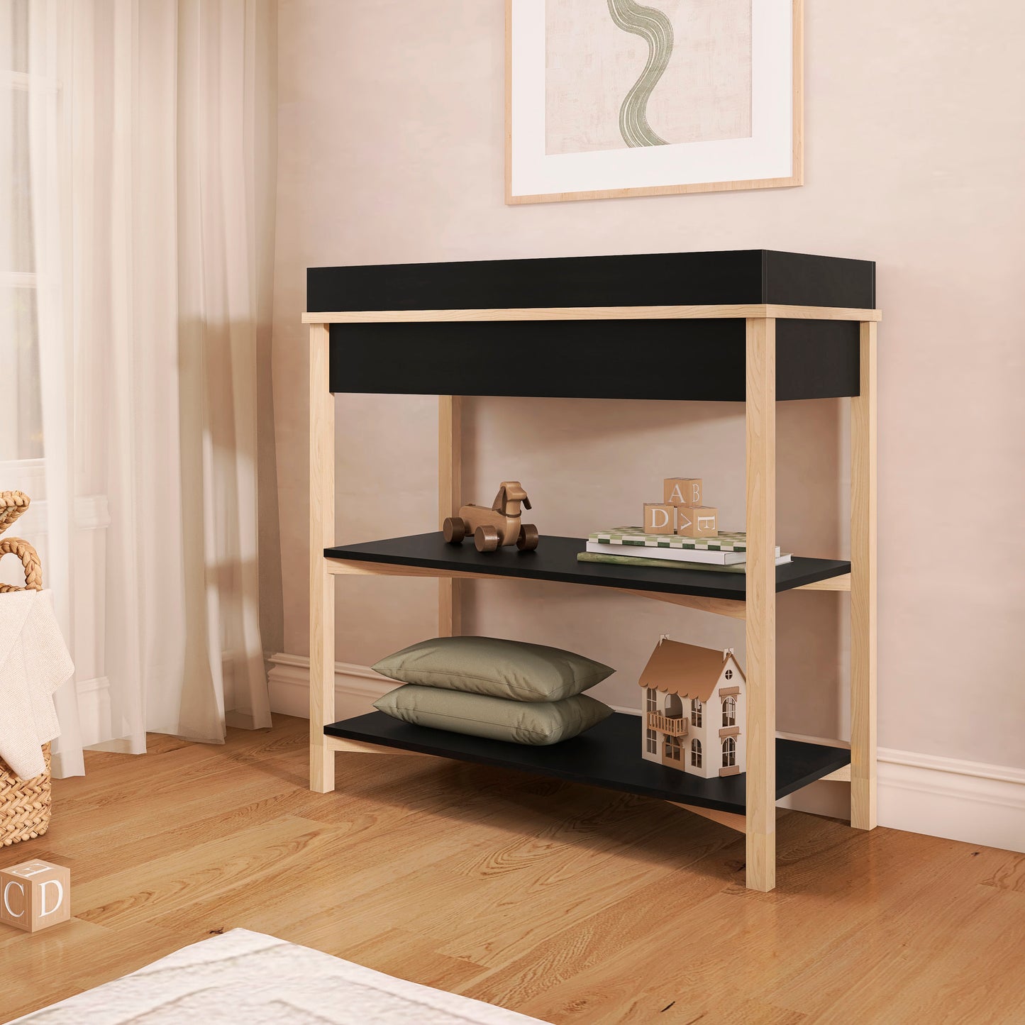 Matte Black Vintage Oak