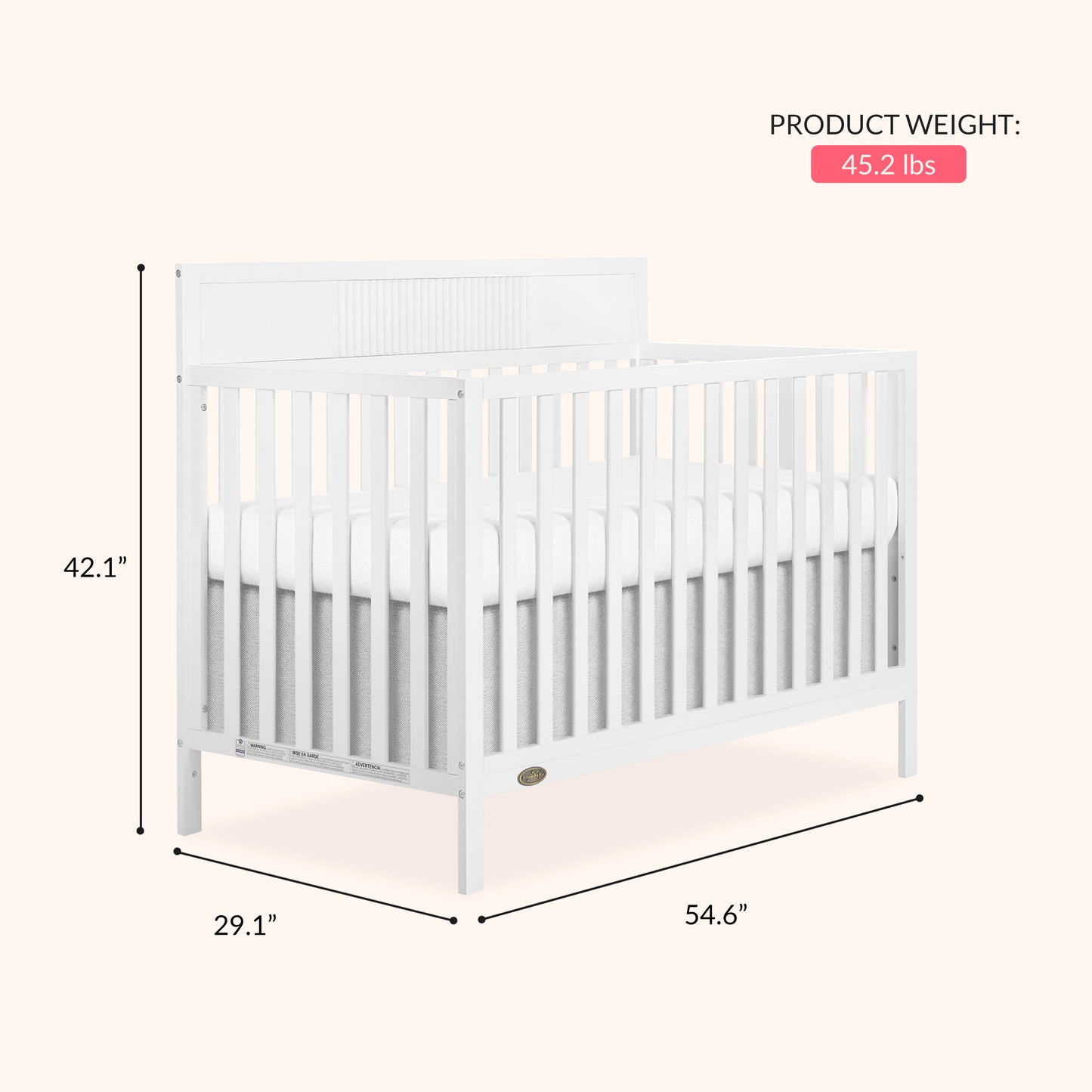 Dream On Me Ivy 5-in-1 Convertible Crib