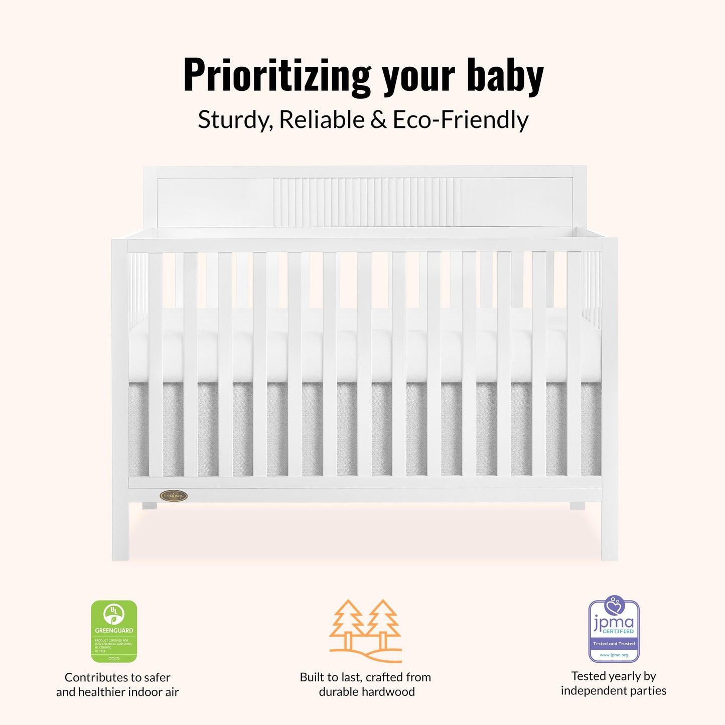 Dream On Me Ivy 5-in-1 Convertible Crib