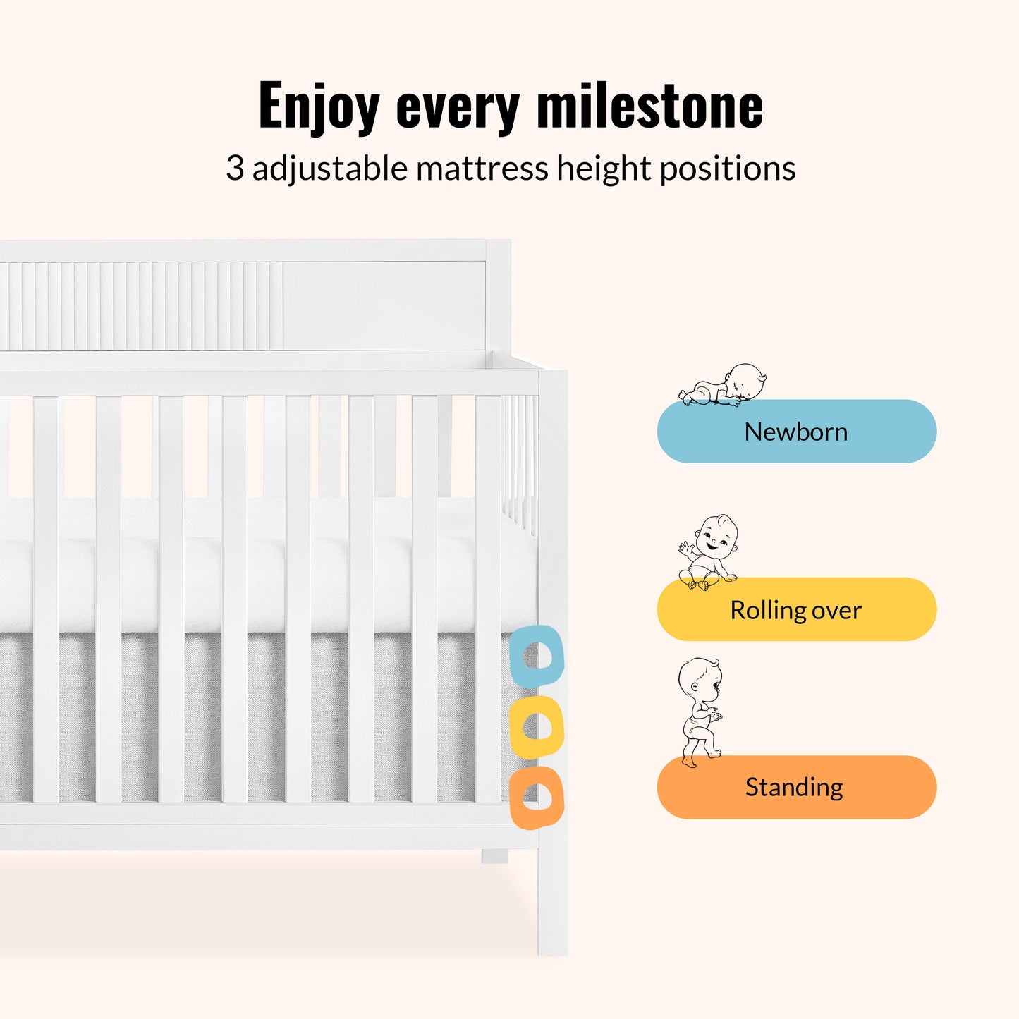 Dream On Me Ivy 5-in-1 Convertible Crib