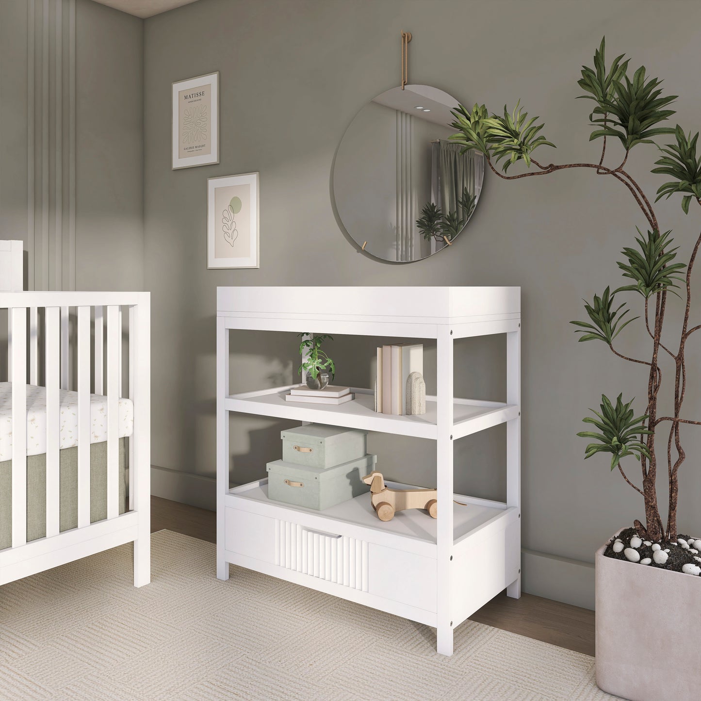 Dream On Me Ivy Baby Changing Table with Storage